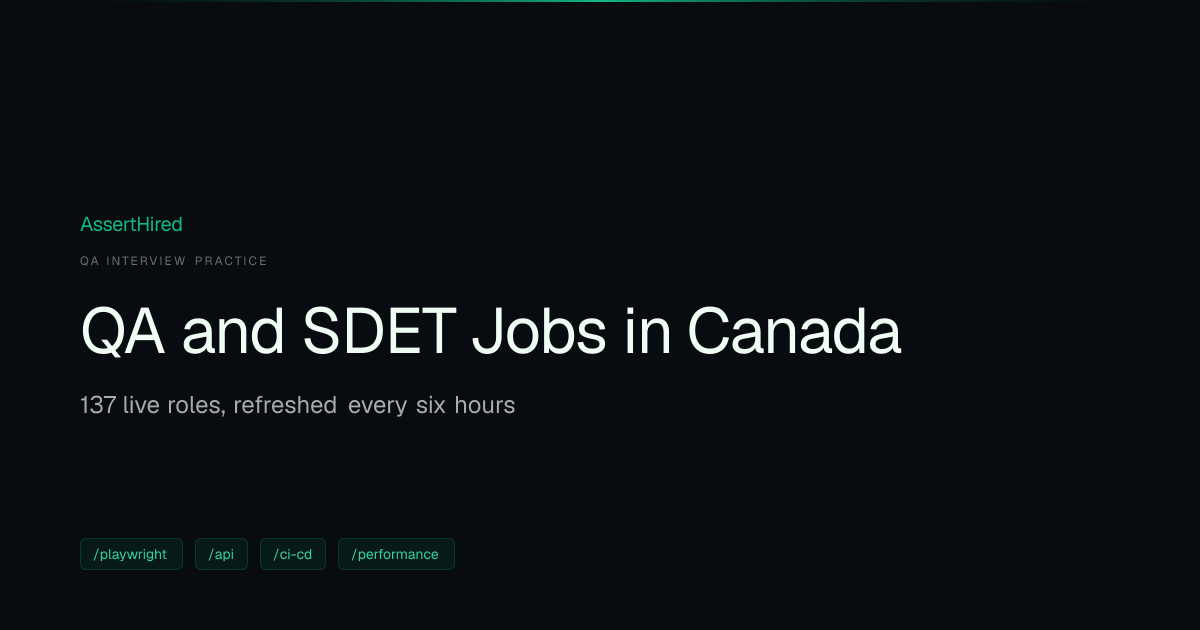 QA and SDET Jobs in Canada, Updated Every Six Hours
