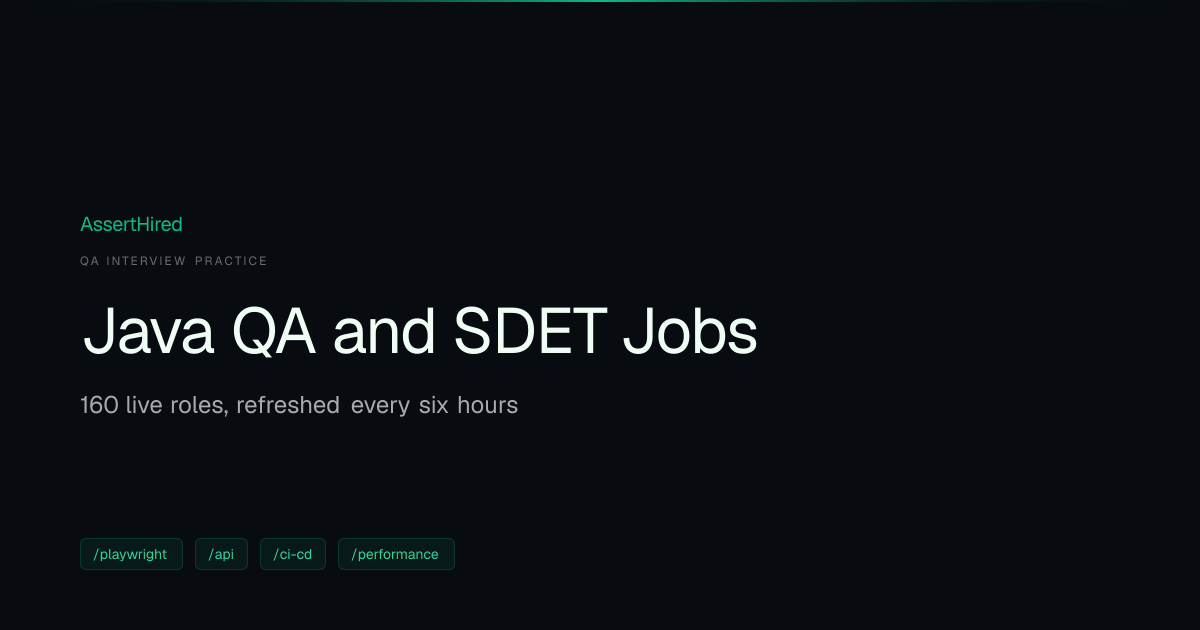 Java QA and SDET Jobs, Updated Every Six Hours