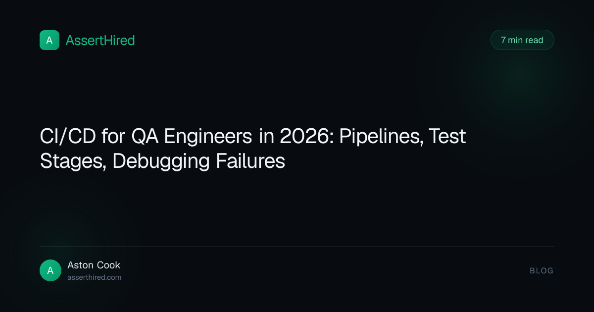 CI/CD for QA Engineers in 2026: Pipelines, Test Stages, Debugging Failures